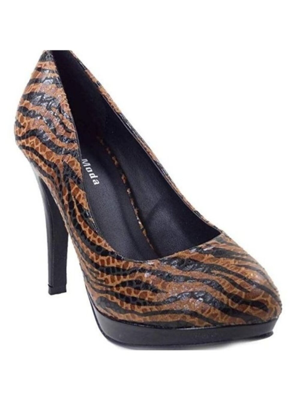NEW Women's 8.5 Brown TIger Animal Print Women's Classic Pump Platform Heels
